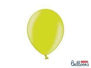 Tugevad õhupallid 27 cm Metallic Lime, roheline, 10 tk. цена и информация | Воздушные шары | kaup24.ee