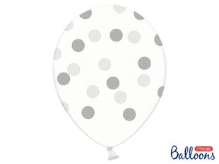 Õhupallid 30 cm Dots, läbipaistev, 6 tk. цена и информация | Шары | kaup24.ee