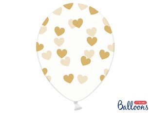 Õhupallid 30 cm Hearts, läbipaistev, 50 tk. цена и информация | Шары | kaup24.ee