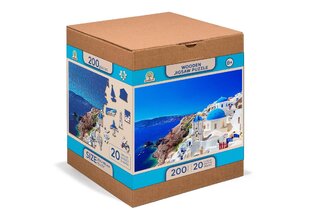 Puidust erikujuliste tükkidega pusle "Santorini, Greece" Wooden Puzzle 200 pcs / Wooden.city hind ja info | Pusled | kaup24.ee