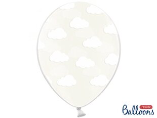 Õhupallid 30 cm Clouds, läbipaistev, 6 tk. цена и информация | Шарики | kaup24.ee