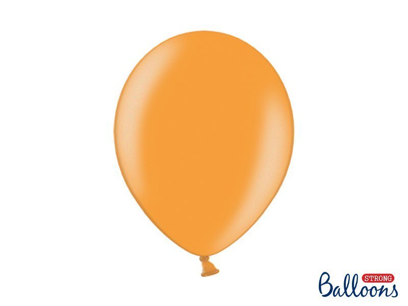 Tugevad õhupallid 30 cm Metallic Mandarin, oranž, 100 tk. hind ja info | Õhupallid | kaup24.ee