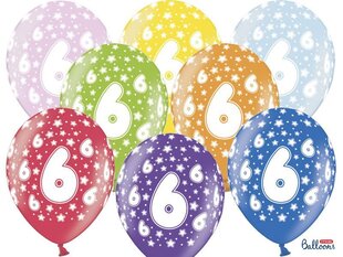 Õhupallid 30 cm 6th Birthday Metallic, erinevad värvid, 50 tk. цена и информация | Шары | kaup24.ee