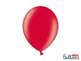 Tugevad õhupallid 30 cm Metallic Poppy, punane, 50 tk. hind ja info | Õhupallid | kaup24.ee
