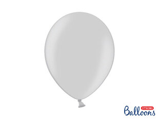 Tugevad õhupallid 30 cm Metallic, hõbedane, 100 tk. цена и информация | Воздушные шары | kaup24.ee