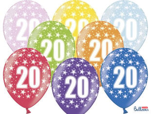 Õhupallid 30 cm 20th Birthday Metallic, erinevad värvid, 50 tk. цена и информация | Шары | kaup24.ee