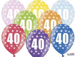 Õhupallid 30 cm 40th Birthday Metallic, erinevad värvid, 50 tk. цена и информация | Шарики | kaup24.ee