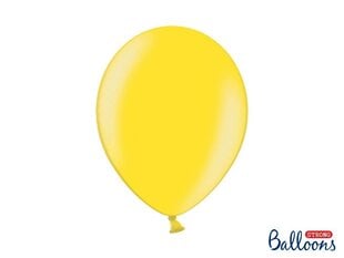 Tugevad õhupallid 30 cm Metallic Lemon, kollane, 10 tk. цена и информация | Воздушные шары | kaup24.ee