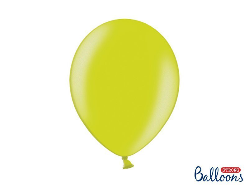 Tugevad õhupallid 30 cm Metallic Lime, roheline, 50 tk. цена и информация | Õhupallid | kaup24.ee