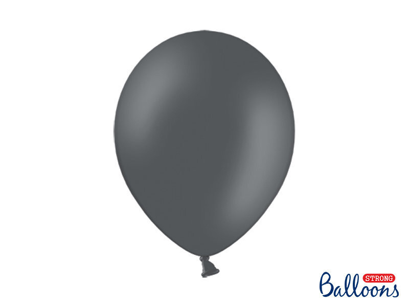 Tugevad õhupallid 30 cm Pastel, hall, 10 tk. hind ja info | Õhupallid | kaup24.ee