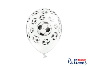 Õhupallid 30 cm Footballs Pastel, valge, 6 tk. цена и информация | Шары | kaup24.ee