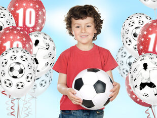 Õhupallid 30 cm Footballer and balls Pastel, valge, 50 tk. hind ja info | Õhupallid | kaup24.ee