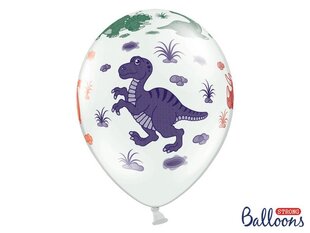 Воздушные шары Dinosaurs Pastel Pure White, 6 шт., 30 см, динозавры цена и информация | Воздушные шары | kaup24.ee