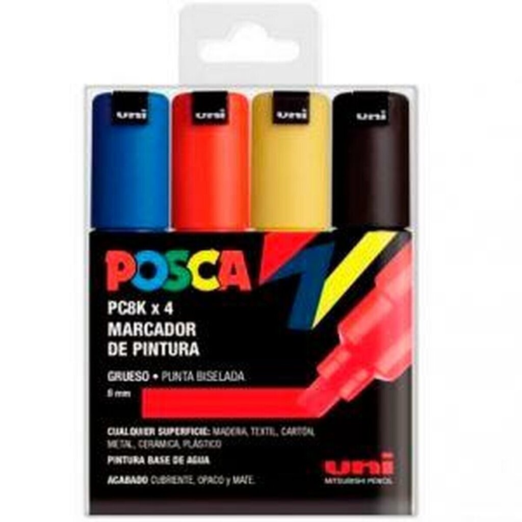 Markerite komplekt POSCA PC-5M Basic Mitmevärviline 4 Tükid, osad hind ja info | Kunstitarbed, voolimise tarvikud | kaup24.ee