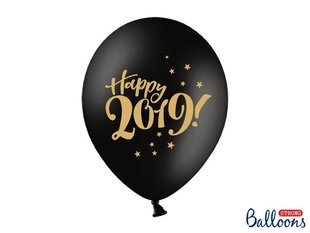 Õhupallid 30 cm Happy 2019! Pastel, must, 6 tk. hind ja info | Õhupallid | kaup24.ee