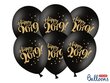 Õhupallid 30 cm Happy 2019! Pastel, must, 6 tk. hind ja info | Õhupallid | kaup24.ee