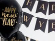 Õhupallid 30 cm Happy New Year Pastel, must, 6 tk. hind ja info | Õhupallid | kaup24.ee