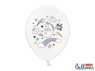Õhupallid 30 cm Unicorn Pastel, valge, 6 tk. цена и информация | Шарики | kaup24.ee