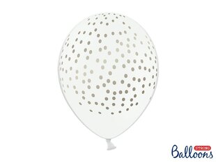 Õhupallid 30 cm Dots Pastel, valge, 50 tk. цена и информация | Шары | kaup24.ee