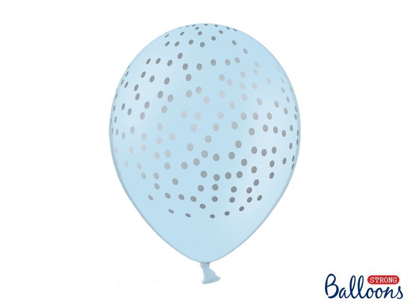 Õhupallid 30 cm Dots Pastel Baby, sinine, 50 tk. hind ja info | Õhupallid | kaup24.ee