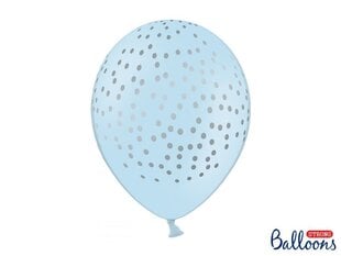 Õhupallid 30 cm Dots Pastel Baby, sinine, 6 tk. цена и информация | Шарики | kaup24.ee