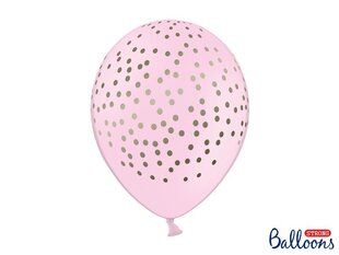 Õhupallid 30 cm Dots Pastel Baby, roosa, 50 tk. hind ja info | Õhupallid | kaup24.ee