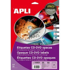 Клеи / Этикетки Apli 10601 Круговой CD/DVD Белый 25 Листья цена и информация | Канцелярские товары | kaup24.ee