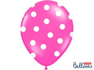 Õhupallid 30 cm Dots Pastel Hot, roosa, 50 tk. hind ja info | Õhupallid | kaup24.ee