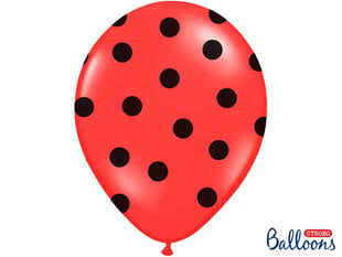Õhupallid 30 cm Dots Pastel Poppy, punane, 6 tk. hind ja info | Õhupallid | kaup24.ee