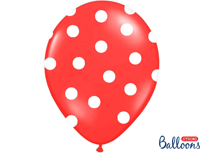 Õhupallid 30 cm Dots Pastel Poppy, punane, 6 tk. цена и информация | Õhupallid | kaup24.ee