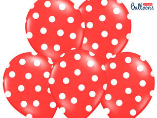 Õhupallid 30 cm Dots Pastel Poppy, punane, 6 tk. hind ja info | Õhupallid | kaup24.ee