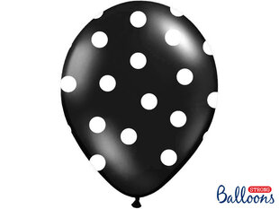 Õhupallid 30 cm Dots Pastel, must, 50 tk. hind ja info | Õhupallid | kaup24.ee