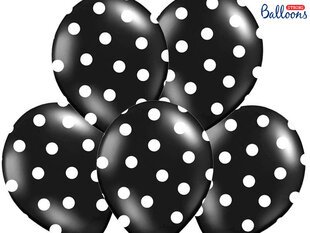 Õhupallid 30 cm Dots Pastel, must, 50 tk. цена и информация | Шарики | kaup24.ee