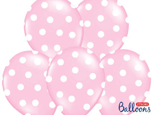 Õhupallid 30 cm Dots Pastel Baby, roosa, 50 tk. hind ja info | Õhupallid | kaup24.ee
