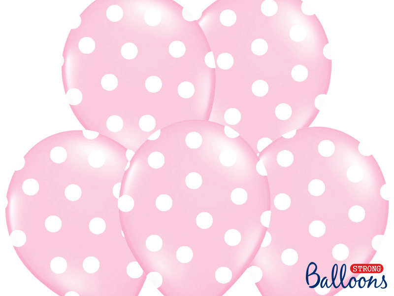 Õhupallid 30 cm Dots Pastel Baby, roosa, 6 tk. цена и информация | Õhupallid | kaup24.ee