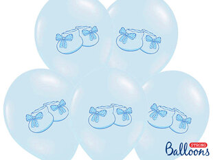 Õhupallid 30 cm Bootee Pastel Baby, sinine, 6 tk. цена и информация | Шарики | kaup24.ee