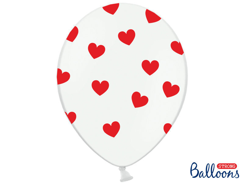 Õhupallid 30 cm Hearts Pastel, valge, 6 tk. цена и информация | Õhupallid | kaup24.ee