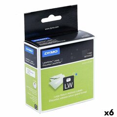 Sildirull Dymo 25 x 54 mm Must Valge 500 Tükid, osad (6 Ühikut) hind ja info | Kirjatarbed | kaup24.ee