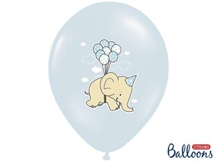 Õhupallid 30 cm Elephant Pastel Baby Blue, erinevad värvid, 50 tk. цена и информация | Шарики | kaup24.ee