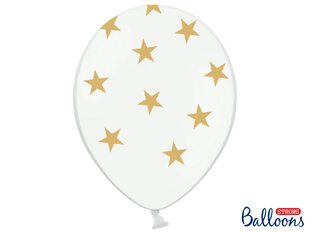 Õhupallid 30 cm Stars Pastel, valge, 50 tk. hind ja info | Õhupallid | kaup24.ee