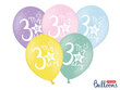 Tugevad õhupallid 30 cm My 3rd Bday, erinevad värvid, 6 tk. hind ja info | Õhupallid | kaup24.ee