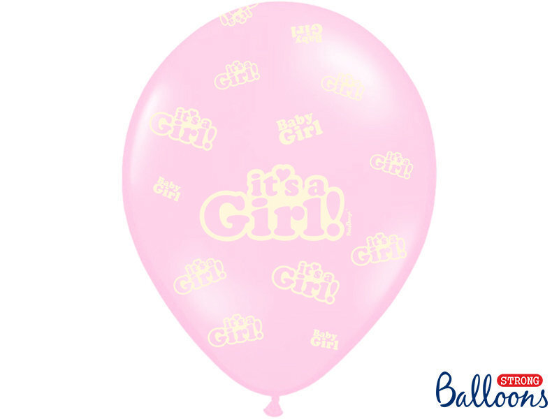 Õhupallid 30 cm It's a Girl Pastel Baby, roosa, 6 tk. hind ja info | Õhupallid | kaup24.ee