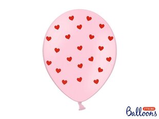 Õhupallid 30 cm Hearts Pastel Baby, roosa, 6 tk. цена и информация | Шарики | kaup24.ee