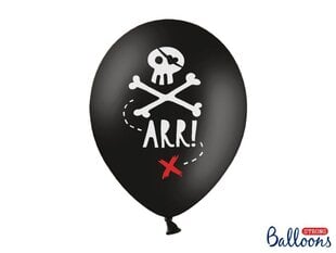 Õhupallid 30 cm Pirates Party Pastel, must, 50 tk. цена и информация | Шары | kaup24.ee