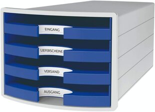 Han Draffer Box Impulse 2.0, atraktiivne disain esmaklassilises kvaliteedis, 4 avatud sahtliga dokumentide kast DIN A4/C4, 1013-14, helehall sinine hind ja info | Kirjatarbed | kaup24.ee