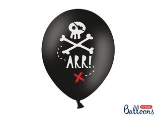 Õhupallid 30 cm Pirates Party Pastel, must, 6 tk. цена и информация | Шары | kaup24.ee