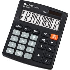 Kalkulaator Eleven SDC-812NR must, 102x124x25mm, lauale 20/120 цена и информация | Канцелярские товары | kaup24.ee