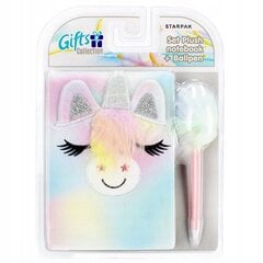 Plüüsis märkmik pliiatsiga Starpak Plush Unicorn 481259, A5 цена и информация | Тетради и бумажные товары | kaup24.ee