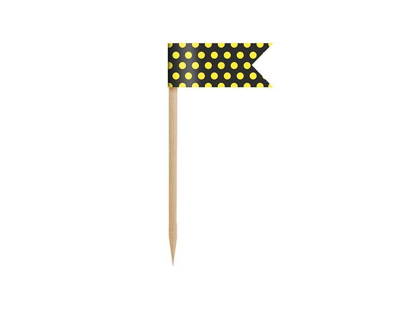 Tikukaunistused Mini Flags Bee, 7 cm, 1 karp/50 pk (1 pk/6 tk) цена и информация | Ühekordsed nõud | kaup24.ee