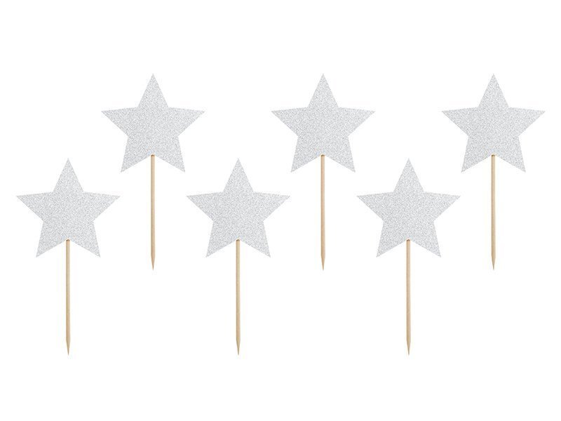 Tikukaunistused Unicorn Stars, 11,5 cm, (1 pk/6 tk) цена и информация | Ühekordsed nõud | kaup24.ee